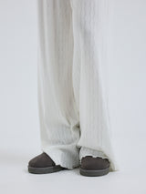 Seamless Basic Jacquard Pants | Cotton Pants Off-White