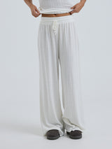 Seamless Basic Jacquard Pants | Cotton Pants Off-White