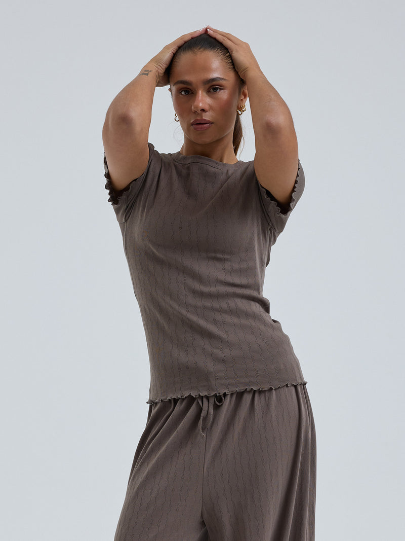 Seamless Basic Jacquard Short Sleeve | Cotton S/S T-Shirt Fungi