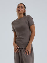 Seamless Basic Jacquard Short Sleeve | Cotton S/S T-Shirt Fungi