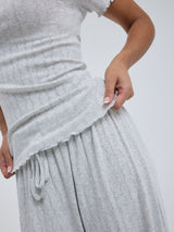 Seamless Basic Jacquard Short Sleeve | Cotton S/S T-Shirt Lt grey melange