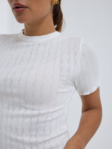 Seamless Basic Jacquard Short Sleeve | Cotton S/S T-Shirt Off-White