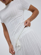 Jacquard Short Sleeve | Cotton - Off-White