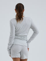 Seamless Basic Jacquard Shorts | Cotton Shorts Lt grey melange