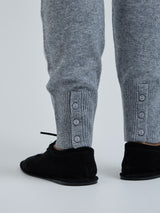 Seamless Basic Knitted leggings | Wool Cashmere T-shirt Ash Melange