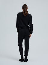 Seamless Basic Knitted leggings | Wool Cashmere T-shirt Black