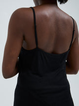 Seamless Basic Lace Silk Cami | Mulberry Silk Cami top Black w. Black