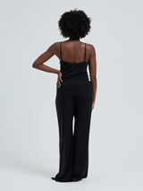 Seamless Basic Lace Silk Cami | Mulberry Silk Cami top Black w. Rosie Beige