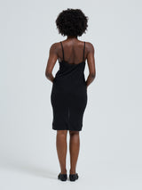 Seamless Basic Lace Silk Slip | Mulberry Silk Slip Dress Black w. Rosie Beige