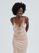Seamless Basic Lace Silk Slip | Mulberry Silk Slip Dress Rosie Beige w. Rosie Beige