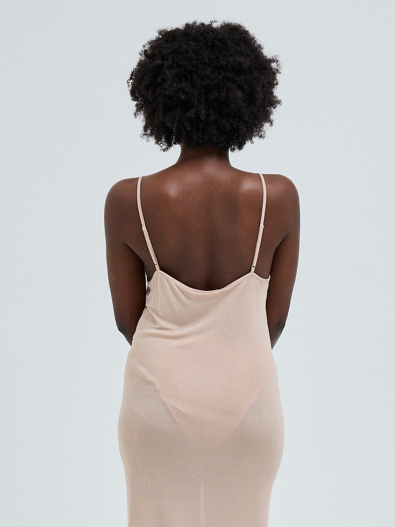Seamless Basic Lace Silk Slip | Mulberry Silk Slip Dress Rosie Beige w. Rosie Beige