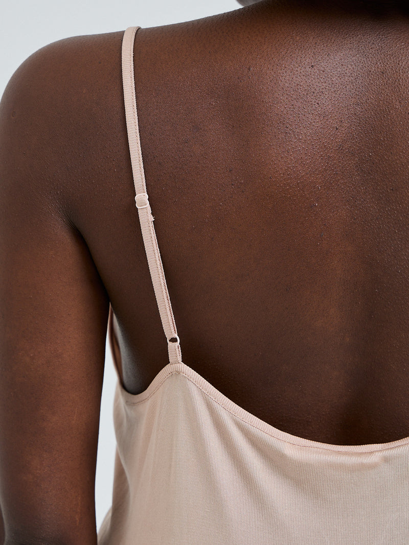 Seamless Basic Lace Silk Slip | Mulberry Silk Slip Dress Rosie Beige w. Rosie Beige