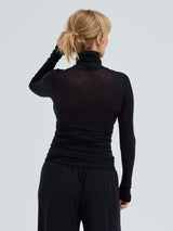 Seamless Basic Nouveau | Cotton Roll Neck Black