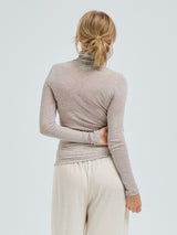 Seamless Basic Nouveau | Cotton Roll Neck Desert Melange
