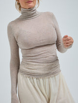 Seamless Basic Nouveau | Cotton Roll Neck Desert Melange