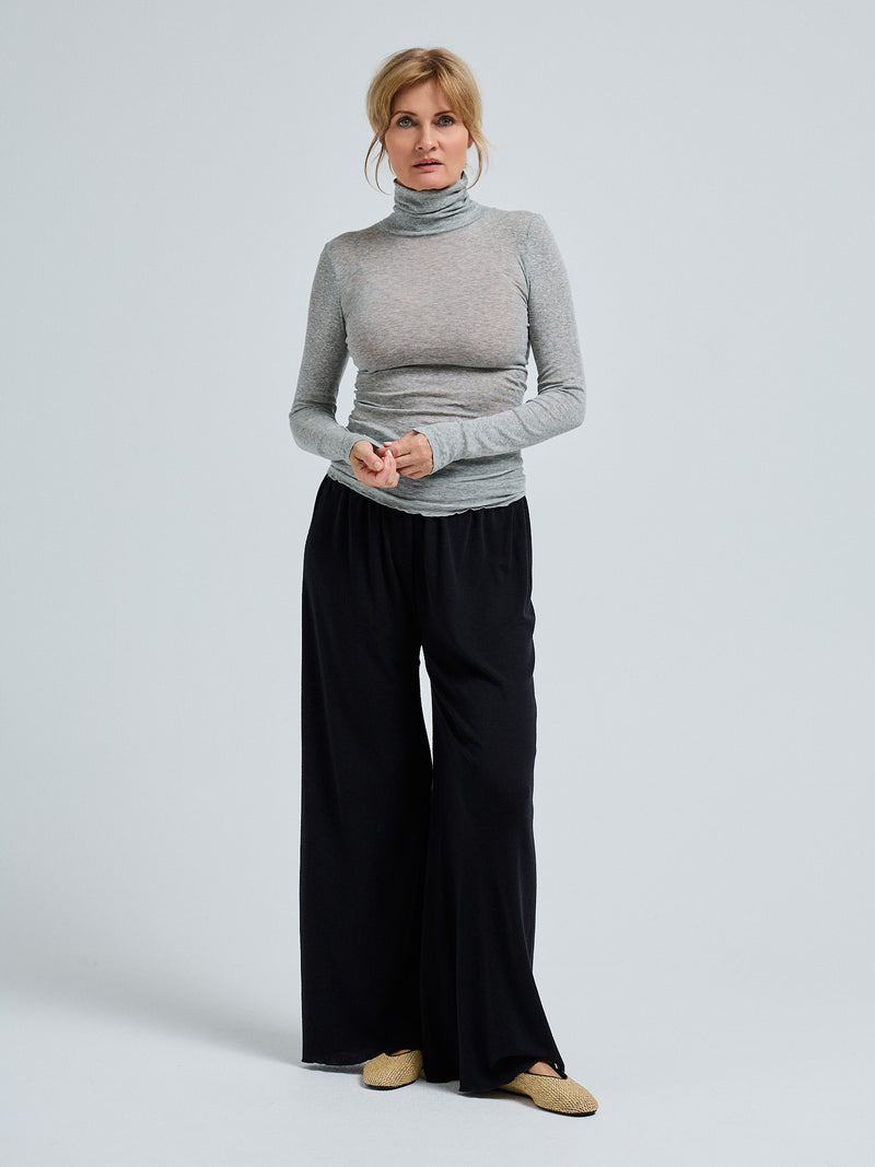 Seamless Basic Nouveau | Cotton Roll Neck Grey Melange
