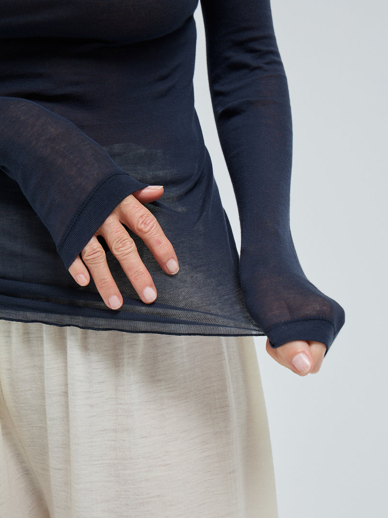 Seamless Basic Nouveau | Cotton Roll Neck Midnight