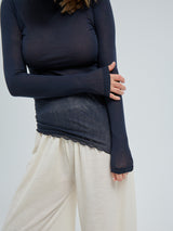 Seamless Basic Nouveau | Cotton Roll Neck Midnight