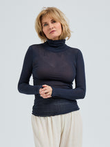 Seamless Basic Nouveau | Cotton Roll Neck Midnight