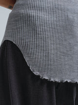 Seamless Basic Piccola | Merino wool Strap Top Grey Melange