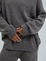 Seamless Basic Roll Neck Jumper | Wool Cashmere Roll Neck Heather Mushroom