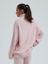 Seamless Basic Roll Neck Jumper | Wool Cashmere Roll Neck Powder Pink