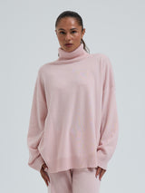 Seamless Basic Roll Neck Jumper | Wool Cashmere Roll Neck Powder Pink