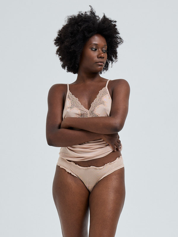Seamless Basic Sheer Pantie | Silk 2-pack Panties Rosie Beige