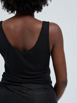 Seamless Basic Sheer Tank | Silk Tank Top Black