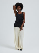 Seamless Basic Sheer Tank | Silk Tank Top Black