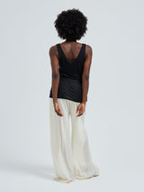 Seamless Basic Sheer Tank | Silk Tank Top Black