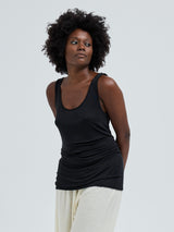 Seamless Basic Sheer Tank | Silk Tank Top Black