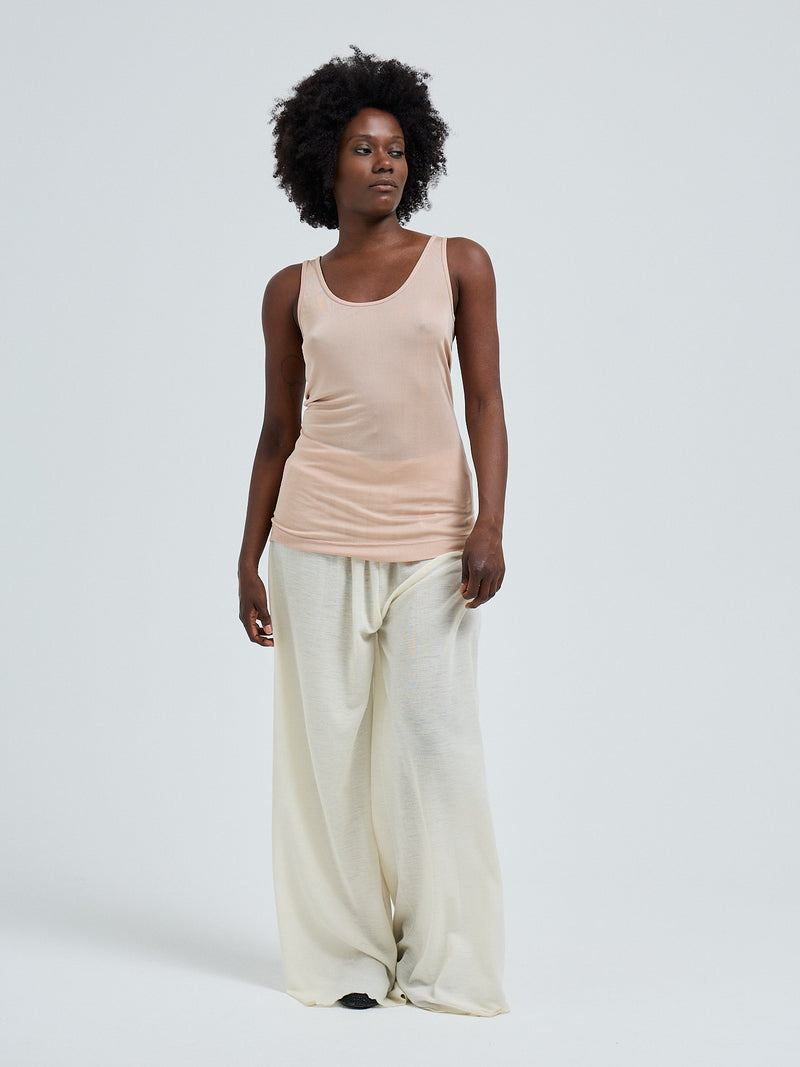 Seamless Basic Sheer Tank | Silk Tank Top Rosie Beige