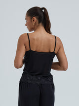 Seamless Basic Silk Cami Romance | Mulberry Silk Cami top Black