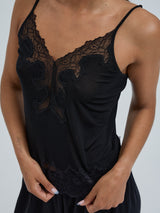 Seamless Basic Silk Cami Romance | Mulberry Silk Cami top Black