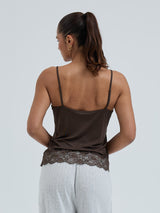 Seamless Basic Silk Cami Romance | Mulberry Silk Cami top Umber Brown