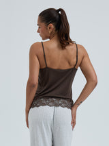 Seamless Basic Silk Cami Romance | Mulberry Silk Cami top Umber Brown
