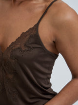 Seamless Basic Silk Cami Romance | Mulberry Silk Cami top Umber Brown