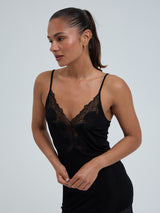 Seamless Basic Silk Slip Romance | Mulberry Silk Slip Dress Black