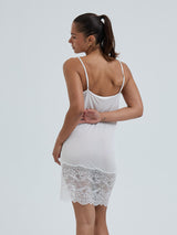 Seamless Basic Silk Slip Romance | Mulberry Silk Slip Dress Off-White