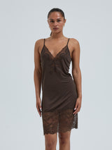 Seamless Basic Silk Slip Romance | Mulberry Silk Slip Dress Umber Brown