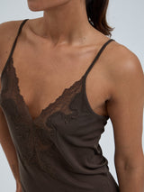 Seamless Basic Silk Slip Romance | Mulberry Silk Slip Dress Umber Brown