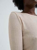 Seamless Basic Silky Alma | Silk L/S T-Shirt Rosie Beige