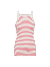 Seamless Basic Silky Daze | Silk Strap Top Pink/Off-White