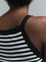 Seamless Basic Silky Daze | Silk Strap Top Black/Off-White