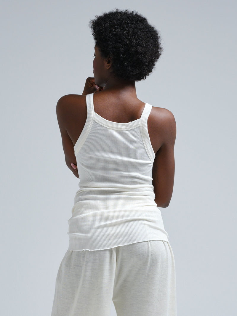 Seamless Basic Silky Daze | Silk Strap Top Off-White