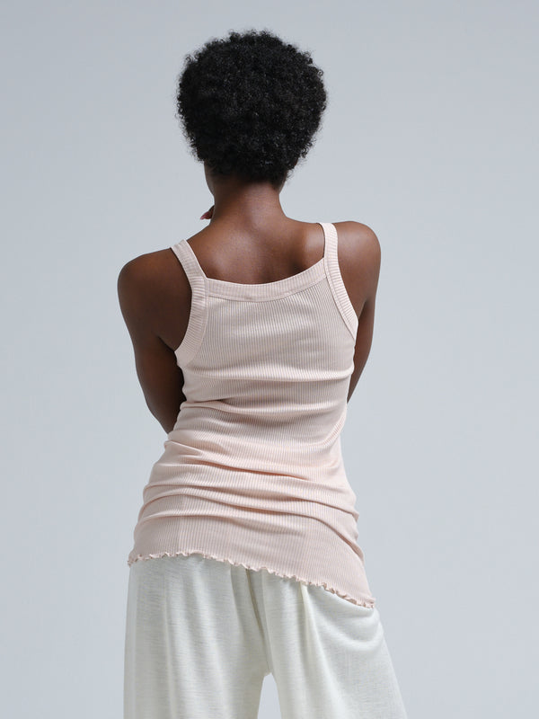 Seamless Basic Silky Daze | Silk Strap Top Rosie Beige