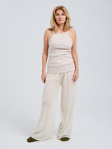 Seamless Basic Silky Daze | Silk Strap Top Rosie Beige / Off-white