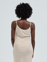 Seamless Basic Silky Elena | Silk Slip Dress Rosie Beige