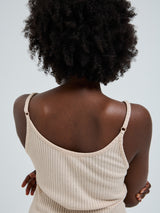 Seamless Basic Silky Elena | Silk Slip Dress Rosie Beige